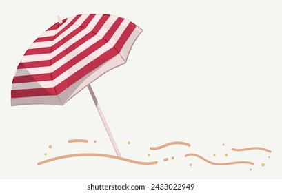 Beach umbrella vector isolated on white background.