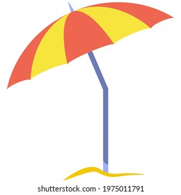 Beach umbrella vector, parasol from summer sun