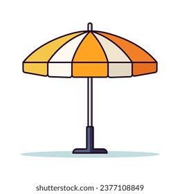 Beach Umbrella Vibrant Isolated Flat Image. Perfect for different cards, textile, web sites, apps 