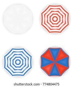 beach umbrella view from top stock vector illustration isolated on white background
