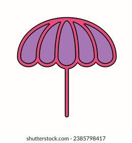 Beach, Umbrella, Weather, Wet line icon vector