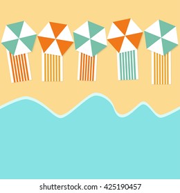 Beach umbrellas in the sea