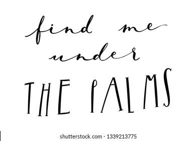 Beach unique hand drawn lettering . Vector elements for greeting cards, invitations, posters, T-shirt design, fabric, clothes.