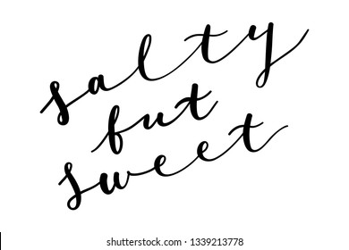 Beach unique hand drawn lettering . Vector elements for greeting cards, invitations, posters, T-shirt design, fabric, clothes.
