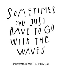 Beach unique hand drawn lettering . Vector elements for greeting cards, invitations, posters, T-shirt design, fabric, clothes.
