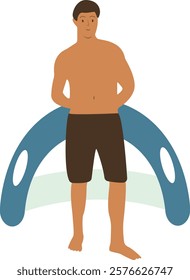 Beach Vacation Activity People Illustration. Vector Character in Flat Cartoon Concept.