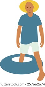 Beach Vacation Activity People Illustration. Vector Character in Flat Cartoon Concept.