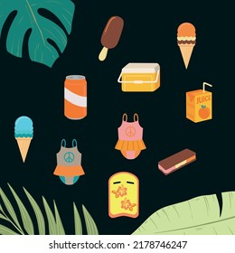 Beach Vacation Clipart, Vectors, Icons, Elements, Clip Art, Ocean, Summer, Family, Picnic, Swimming