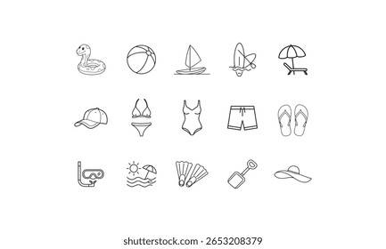Beach vacation essentials collection summer travel