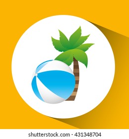 beach vacation icon design 