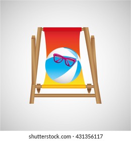 beach vacation icon design 
