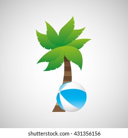 beach vacation icon design 