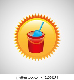 beach vacation icon design 