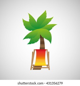beach vacation icon design 