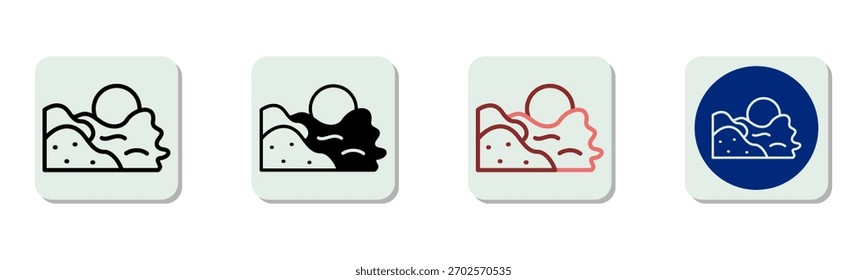 Beach Vacation Icon Multi Style Vector Illustration