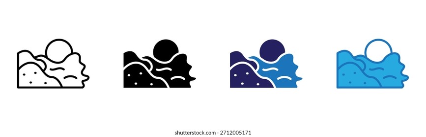 Beach Vacation Icon Multi Style Vector Illustration