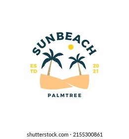 Beach vacation logo design vector illustration