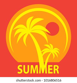 Beach vacation Poster or Banner Abstract Design with text Summer, vector illustration
