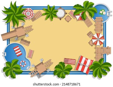 Beach vacation. A set of elements. Isolated on white background. Vector illustration.