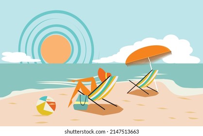Beach vacation in the summer