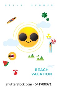 
Beach vacation/ umbrella by the beach/ Vector illustration/ Summer time/ Sunbathe/ Summer holiday/ ladies trip/ aloha: hello or goodbye