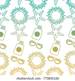 beach vacations sun sunglasses sunblock bottle starfish pattern