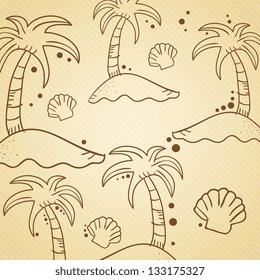 Beach, Vacations and Travel concept. Vector Illustration