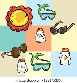 Beach, Vacations and Travel concept. Vector Illustration