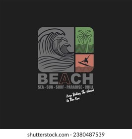 beach van with surf board, Long beach, summer vibes hand draw, summer slogan with beach illustration, Hawaii, Aloha surf typography for t-shirt print , beach vector print,