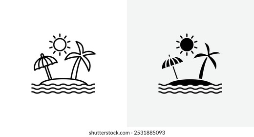 Beach vecor icon set. Stock vector illustrator. EPS 10
