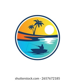 Vector de playa abstracto moderno logo