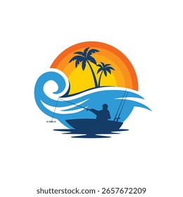 Vector de playa abstracto moderno logo