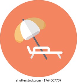beach vector flat color icon 