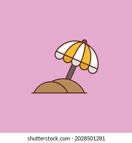 beach vector flat color icon