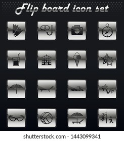 beach vector flip mechanical icons for user interface design