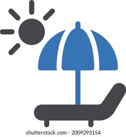 beach vector glyph colour icon