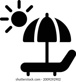 beach vector glyph flat icon