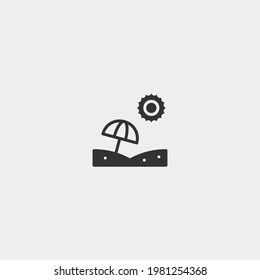 Beach vector icon illustration sign