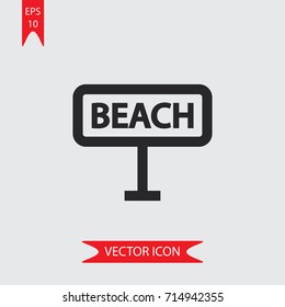 Beach vector icon, illustration symbol