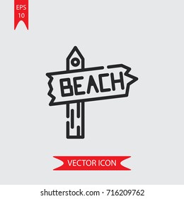 Beach vector icon, illustration symbol