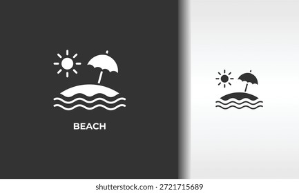 Ilustração De Símbolo Isolado De Vetor, Ícone Ou Sinal De Logotipo De Praia