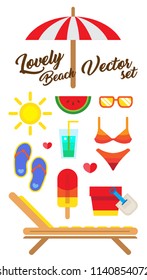 Beach Vector Icon set