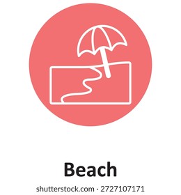 Icono de Vector de playa que puede modificarse o editarse fácilmente

