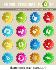 beach vector icons for user interface design