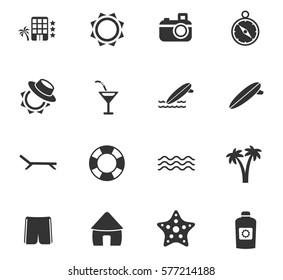 beach vector icons for user interface design