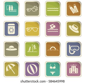 beach vector icons for user interface design