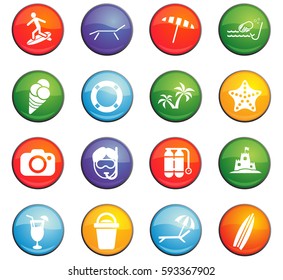 beach vector icons for user interface design