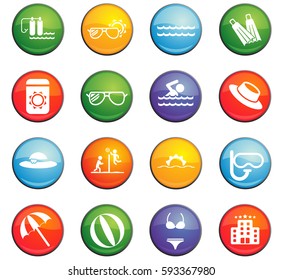beach vector icons for user interface design