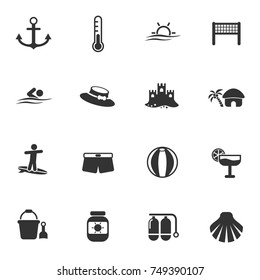 beach vector icons for your creative ideas