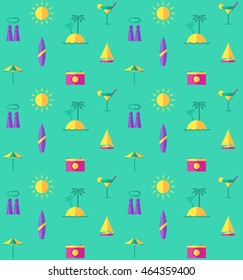 Beach vector icons.Travel and adventure illustrations.